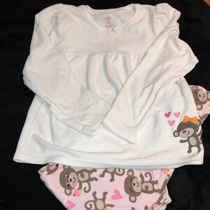 Carter’s size 12 monkey hearts cupcakes 2 piece pjs soft comfy pajamas EUC